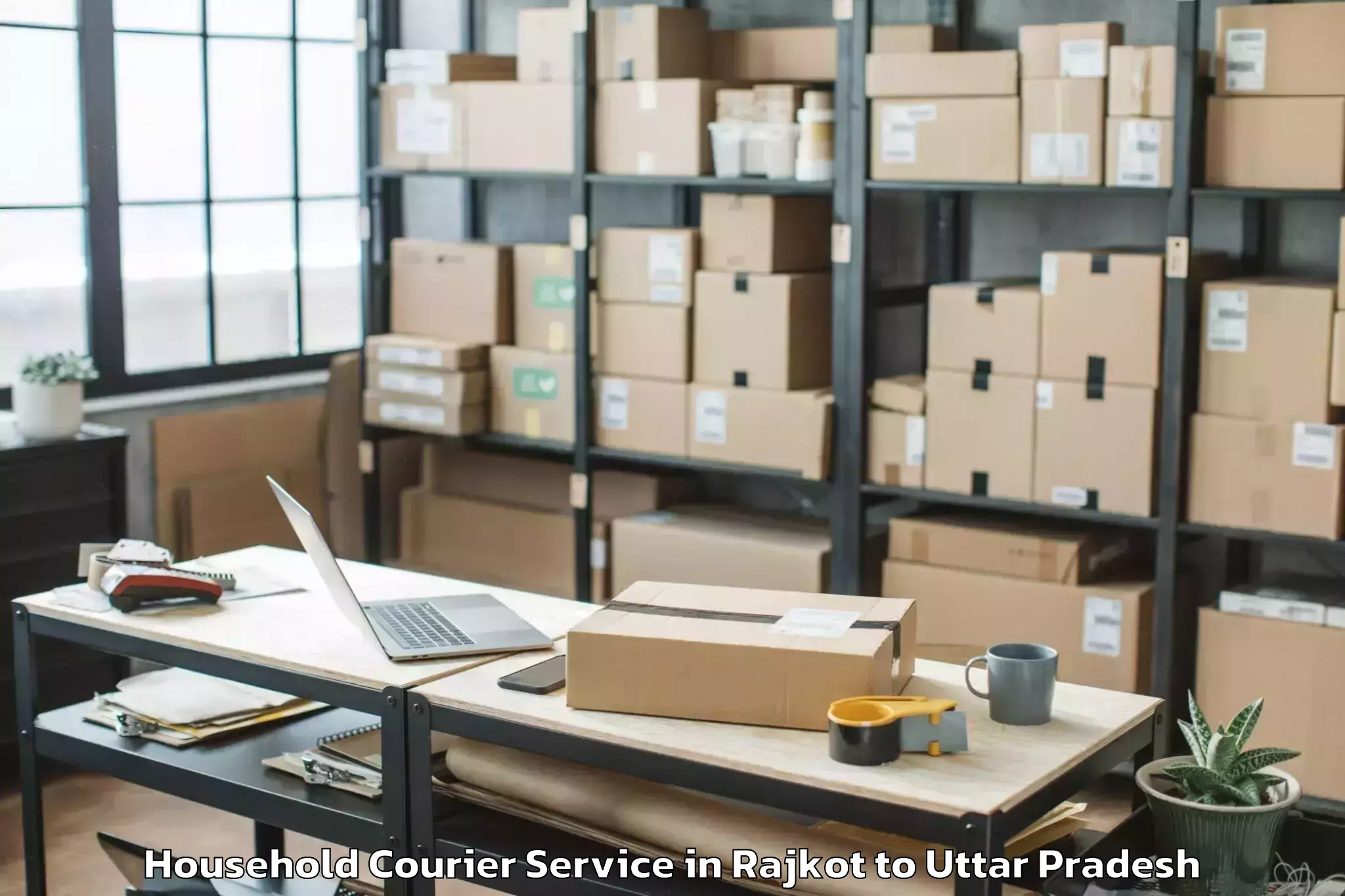 Book Rajkot to Gorakhpur Household Courier